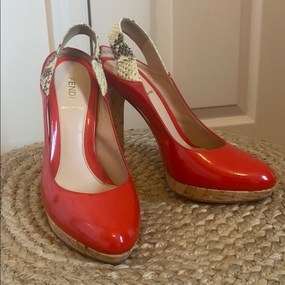 Fendi Red Patent Leather Heels